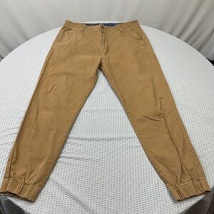 Men's Tan Chinos with Elastic Cuffs